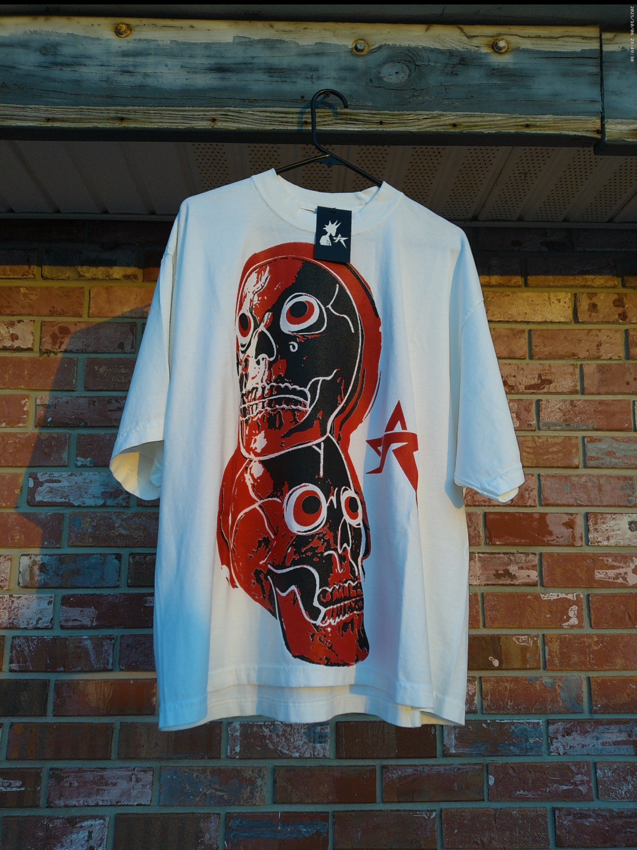 Skulls Drop Shoulder Tee (White)