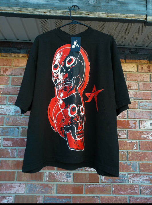 Skulls Drop Shoulder Tee (Black)